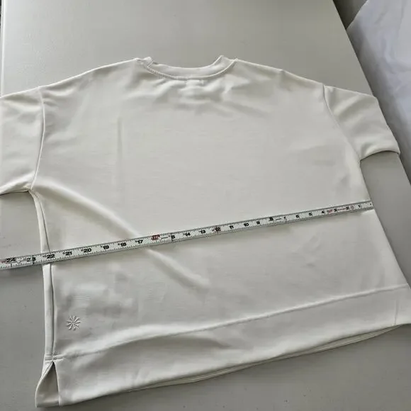 Athleta Super Soft Sweatshirt Women's L Cream Long Sleeve Crew Neck - Picture 12 of 15